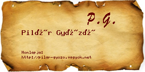 Pilár Győző névjegykártya